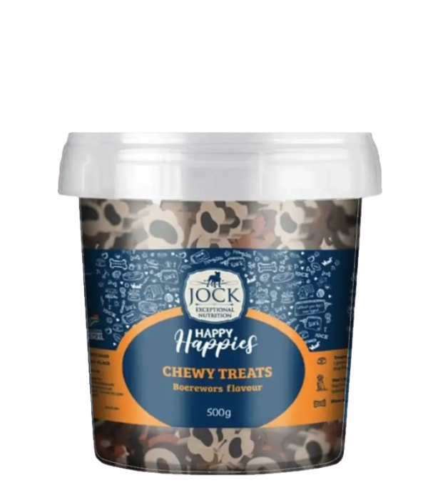 JockHHBoerewors.png Jock Happy Happies Chewy Dog Treats 500g - Boerewors Flavour