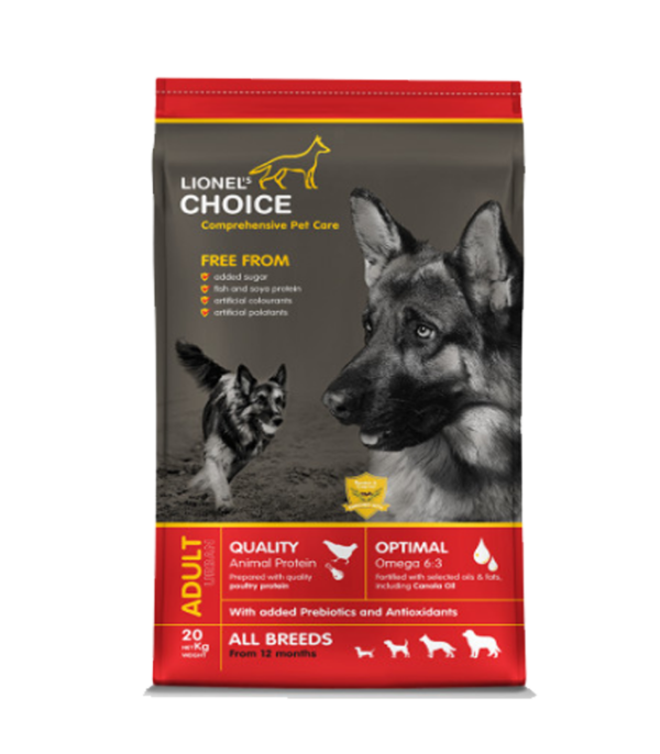 LionelsChoiceAdult.png Lionel's Choice Adult Dog Food 8kg